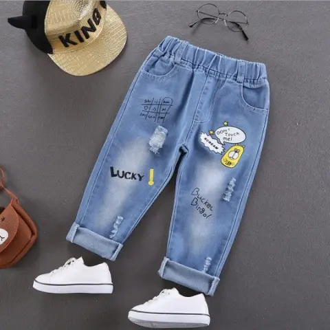 New Printed Boys Denim Long Tide