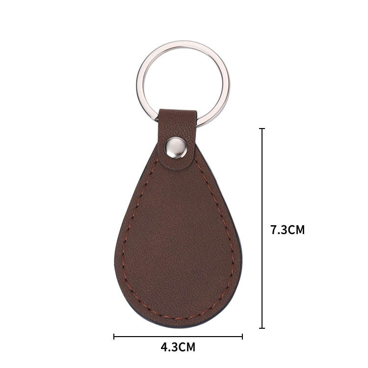 PU Leather Oval Metal Leather Keychain Leather Jewelry 3