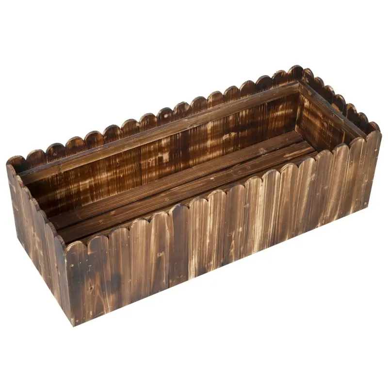 Jardinière surélevée avec bord festonné en bois – Image 8