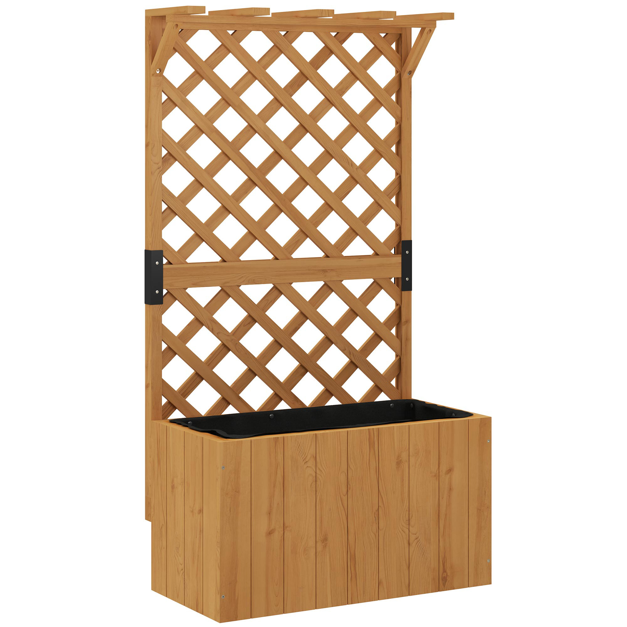 Wooden Flower Pot With Rack, Independent Elevated Garden Bed Drainage Holes — image 11