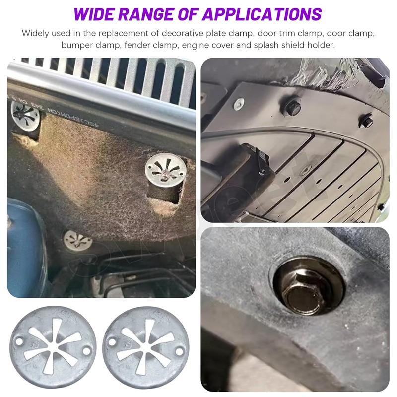50X Undertray Exhaust Heat Shield Metal Spring Washer Fixing Clip Nut Fit For VW — image 4