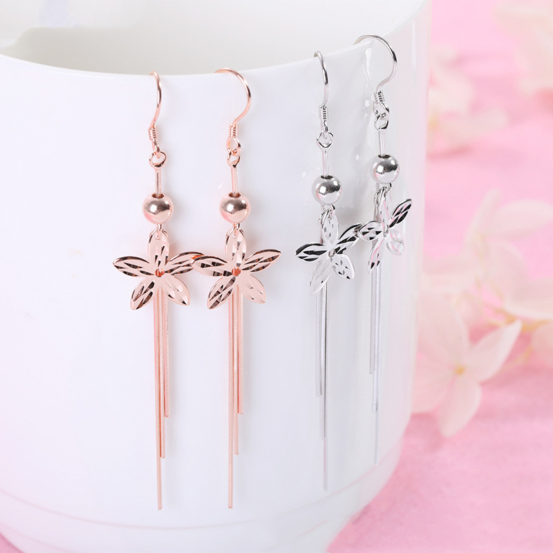 Sterling Silver S925 Daisy Flower Korea Dongdaemun Earrings