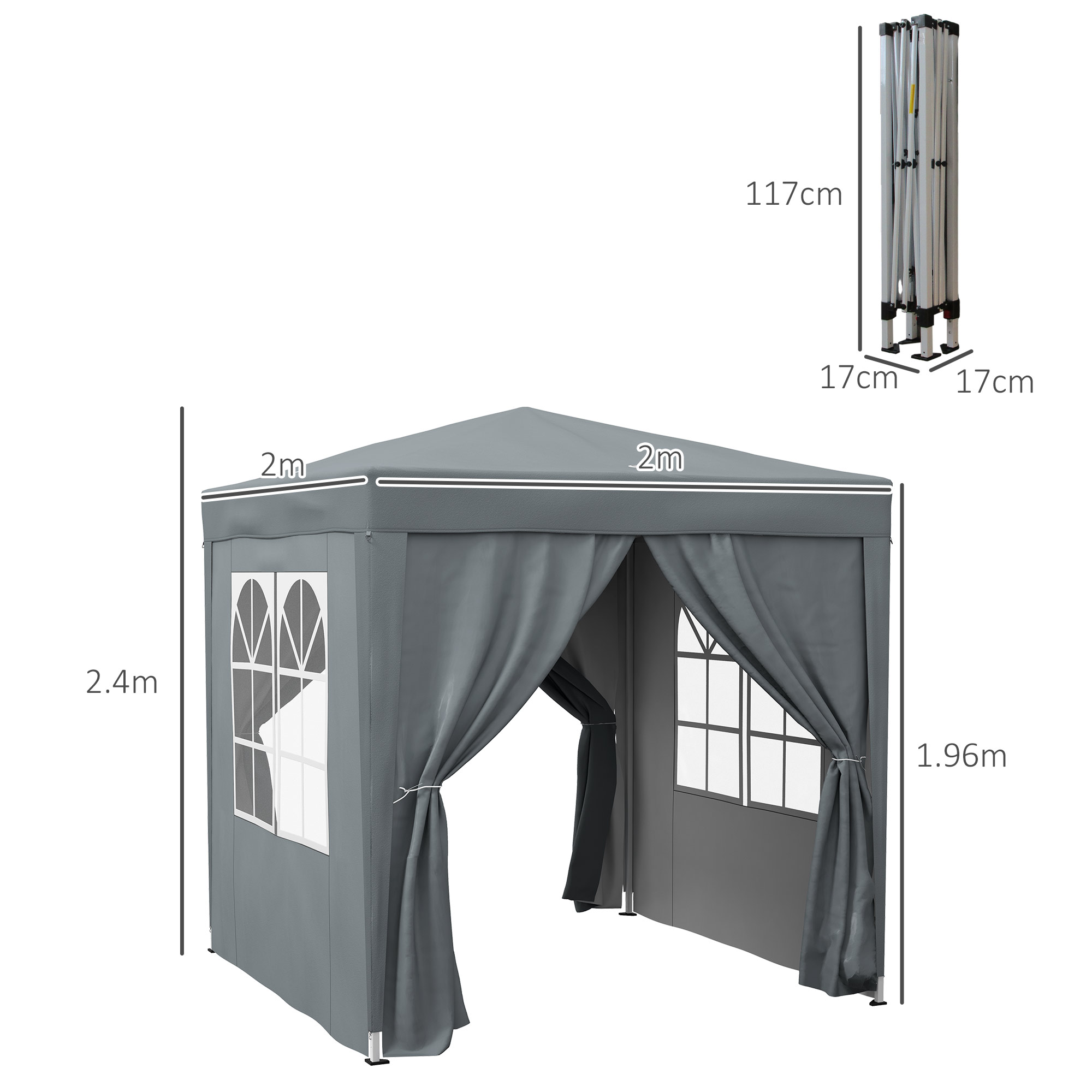2 X 2-meter Garden Pop-up Pavilion, Wedding Party Tent, Waterproof Sunshade — image 3