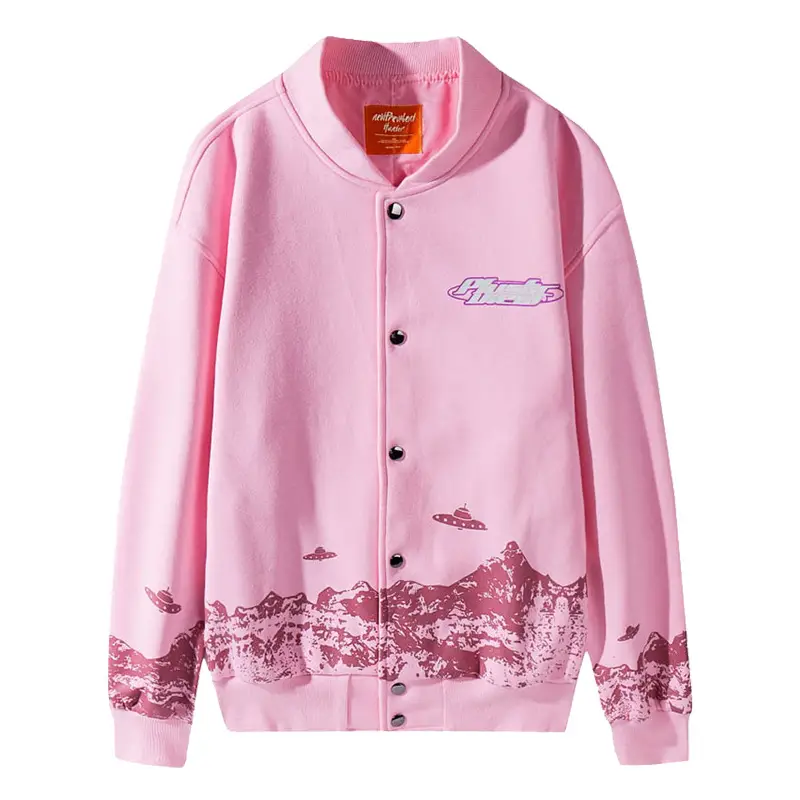 Men's Graffiti Planet Print Thin Jacket
