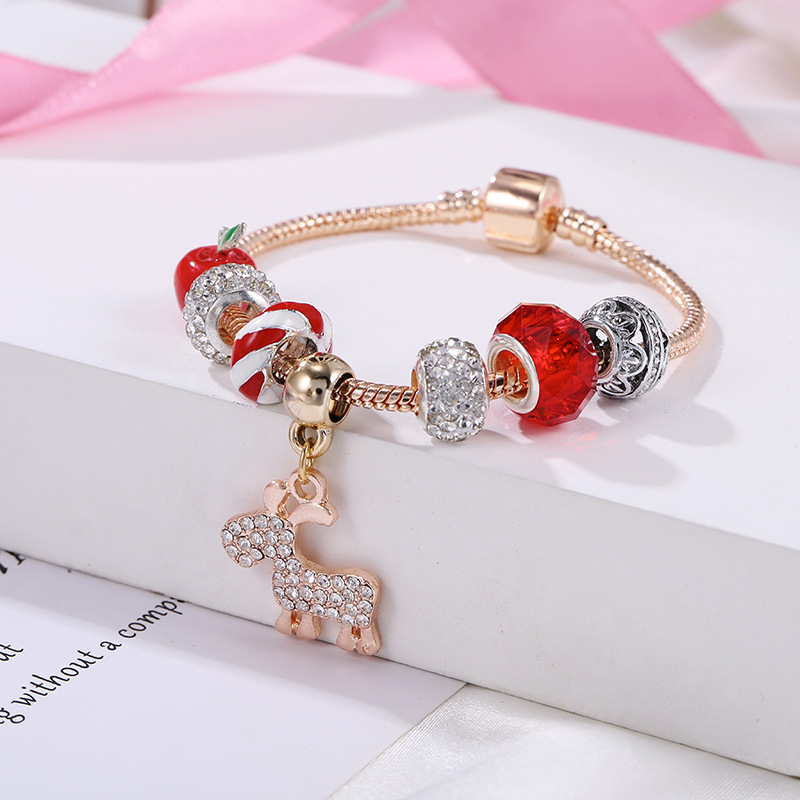 Christmas Bracelet Bracelet Animal Bracelet Diamond Reindeer Pendant Peace Fruit Beaded