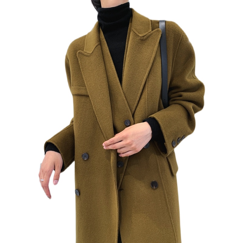 Vest Double-sided Cashmere Coat Woolen Coat Women's Two-piece Suit