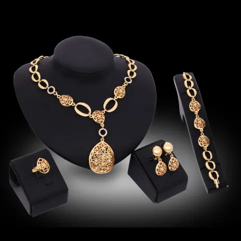 Jewelry Fashion Necklace Earrings Bracelet Ring Four Piece Set