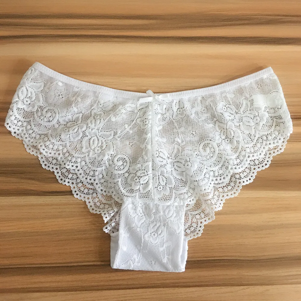 Lace Women's Briefs European And American Large Size Shorts - White