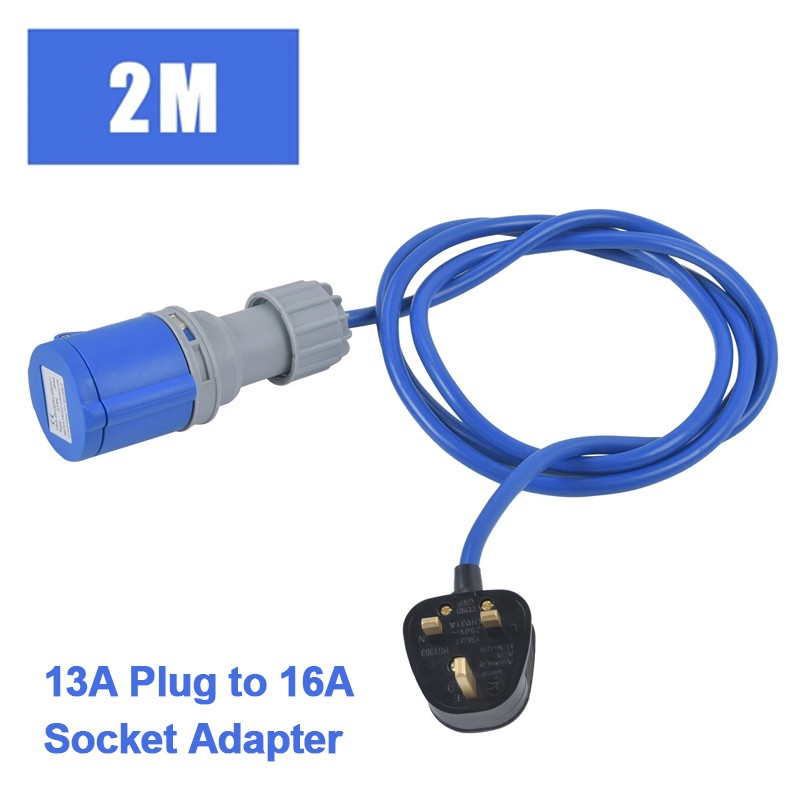 HEAVY-DUTY Caravan Motorhome 13A Plug TO 16A Socket 240V Mains Hook UP Cable — image 12