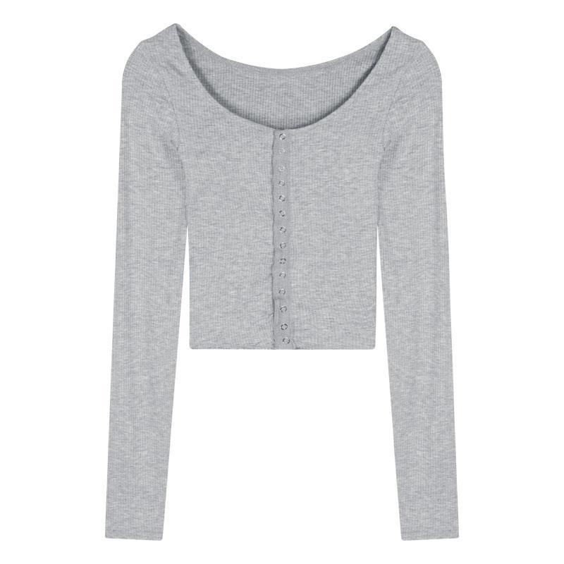 Grey Retro Female Design Sense Niche A-line Skirt