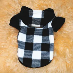 Pet Supplies Dog Winter Hooded Clothing Sweater - New Black And White - View 1