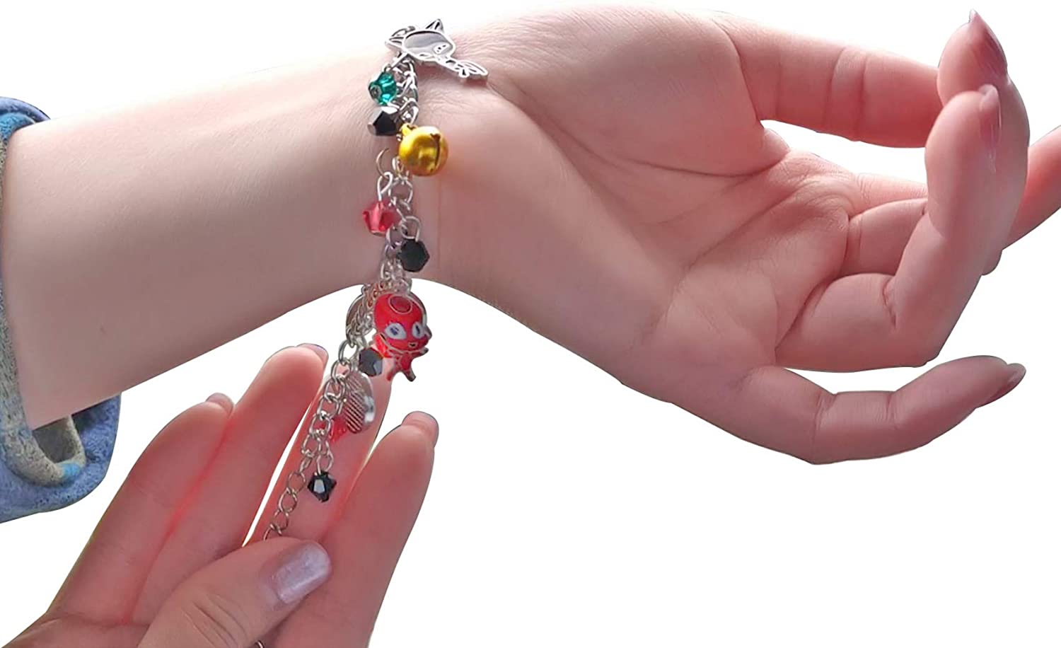 Ladybug-Superhero-Cat-Bracelet-Charm-Crystal-Bead-Bangle-Kids-Cosplay-Adjustable-Jewelry