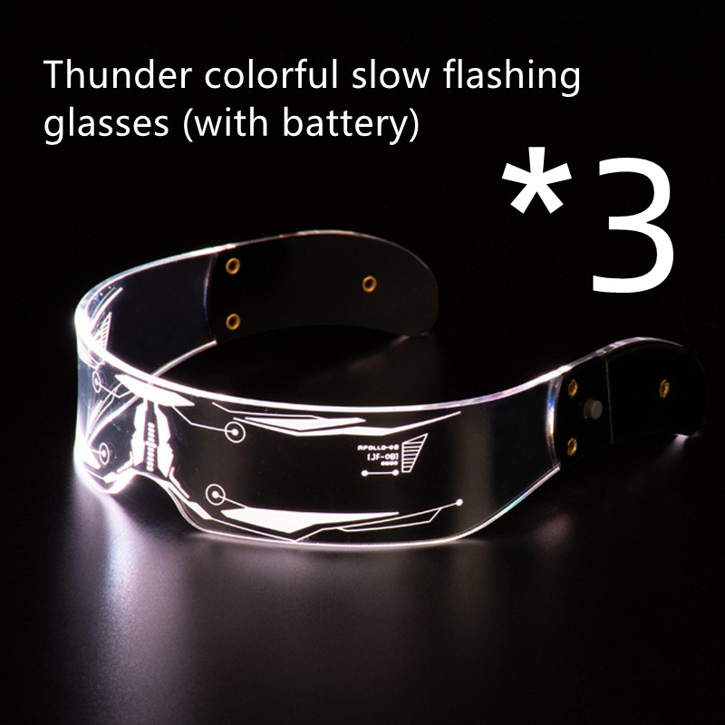 3pcs Colorful slow flash glass