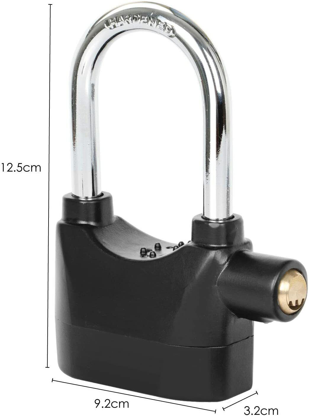 110db Alarmed Padlock Long NEW Heavy Duty Weatherproof Shackle — image 4