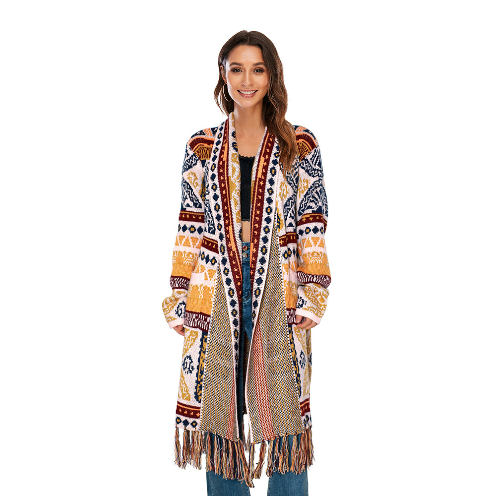 Fringed Print Cardigan, picture 7 of 8