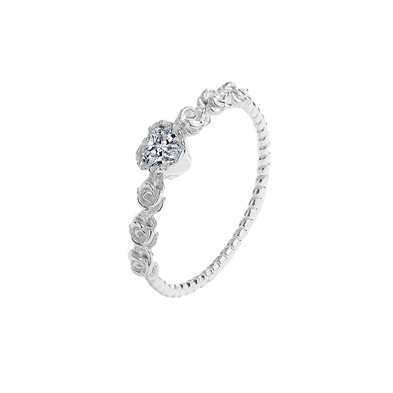 Title 5, Sterling Silber Ring mit verdrehten Linien und ...