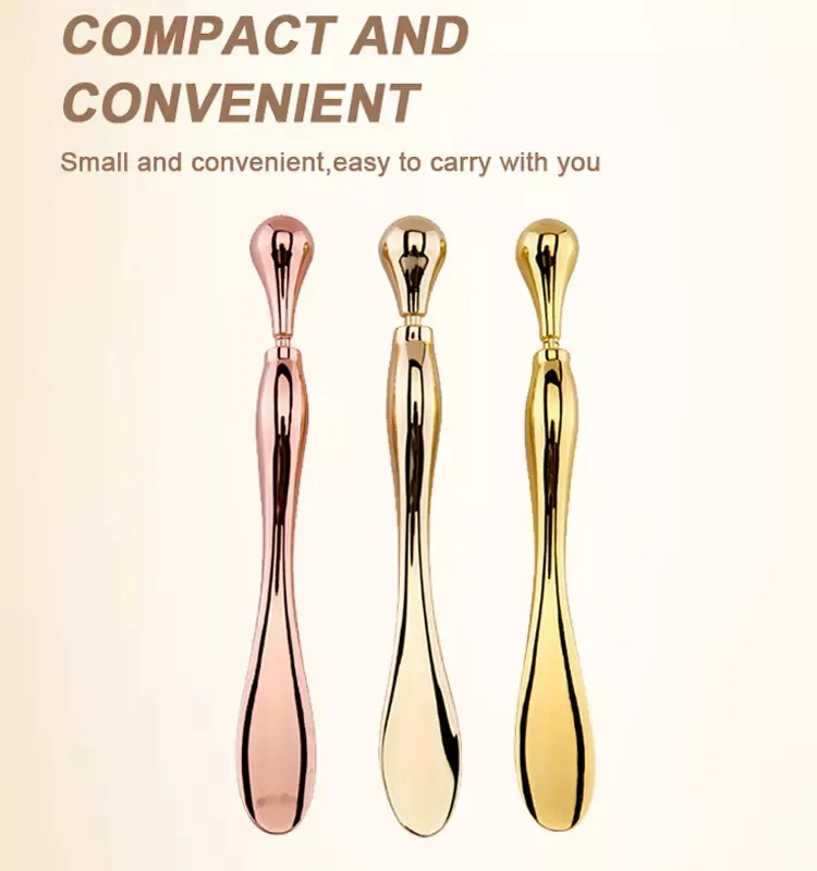 Eye Cream Stick Roller For Face Metal Spatula Puff Applicator Eye Cream Massager Facial Cream Massage Sticks Eye Metal Makeup Spatula Eye Wand 10cm – image 10