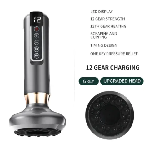 Electric Vacuum Cupping Massager For Body Anti Cellulite Suction Cup Gua Sha Massage Body Cups Guasha Fat Burning Slimming Jars Grey - Shop at LoveMi