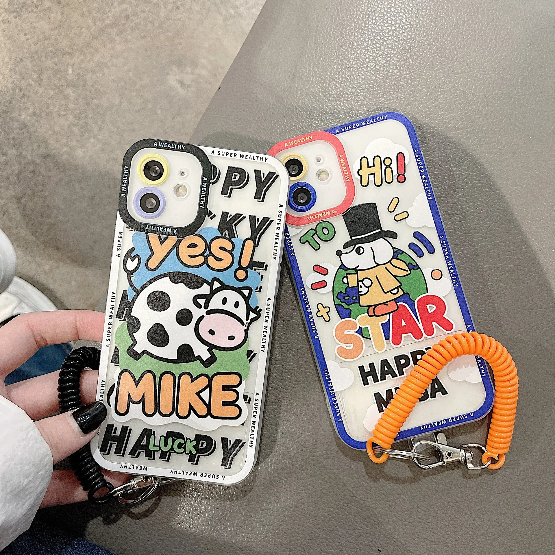 Cartoon Cute Pet Lanyard TPU Phone Case