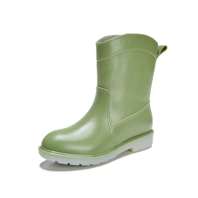 Waterproof Rubber Shoes Wear resistant Mid tube Green - Shop at LoveMi