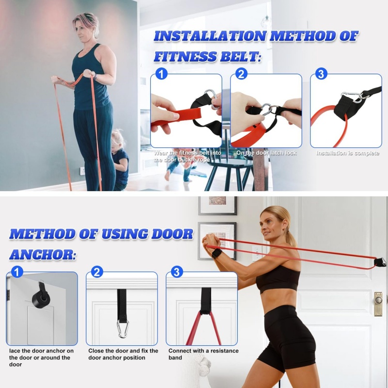 Resistance Bands Heavy Duty Set Gym Exercise Assisted Pull Up Fitness Workout 5