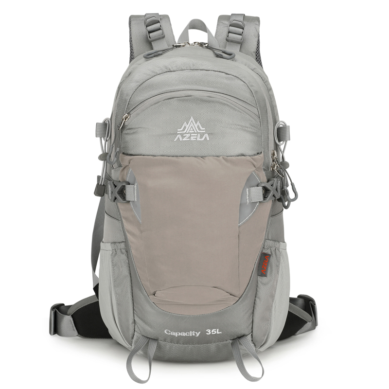 AZELA Gray Hiking Backpack, Multi-Functional Outdoor Camping Backpack With Adjustable Straps For Trekking, Travel, Daily Adventure