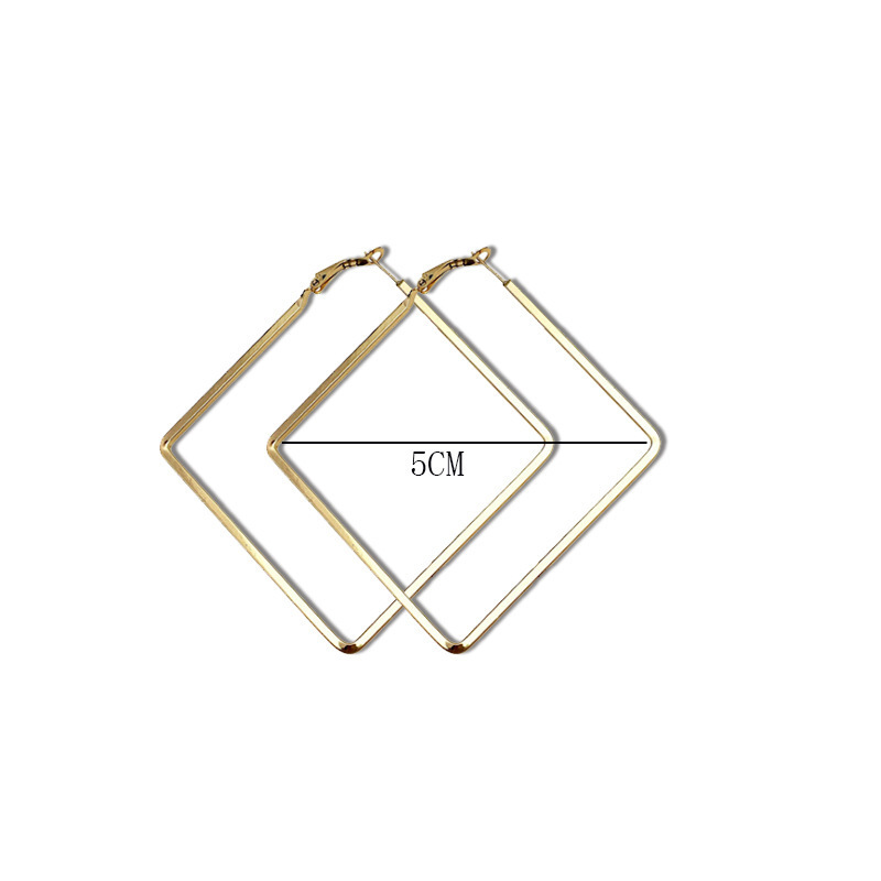 Exaggerated Geometric Square Heart Drop Earrings Fashion
