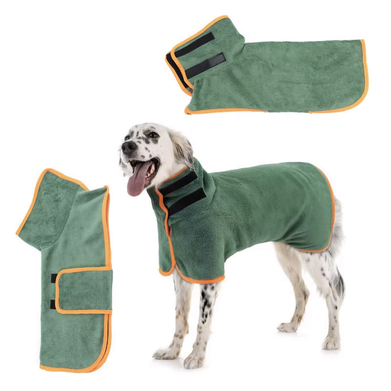 Dog Bathrobe Quick Drying Pet Towel Robe, Super Absorbent Microfiber Drying Coat For Dogs, Adjustable Full Body Wrap For Bathing Swimming Walking, All Season 6