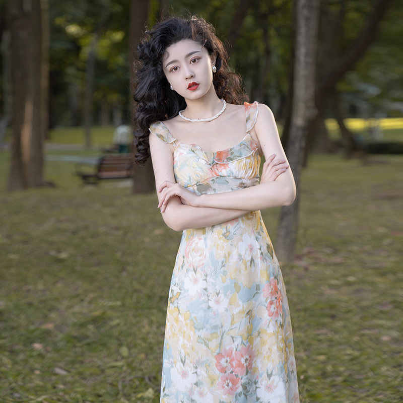 Floral High-Waist Long Dress, picture 3 of 5