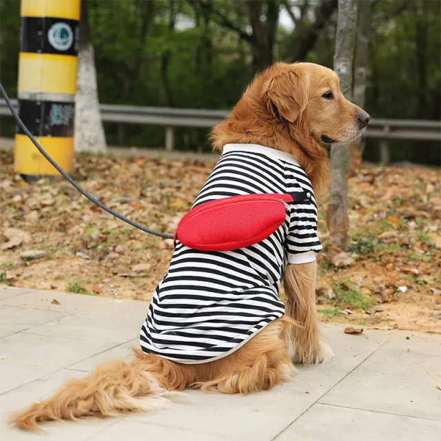 Medium sized Dog Large Dog Autumn And Autumn Striped Thin Vest Black White - Shop at LoveMi