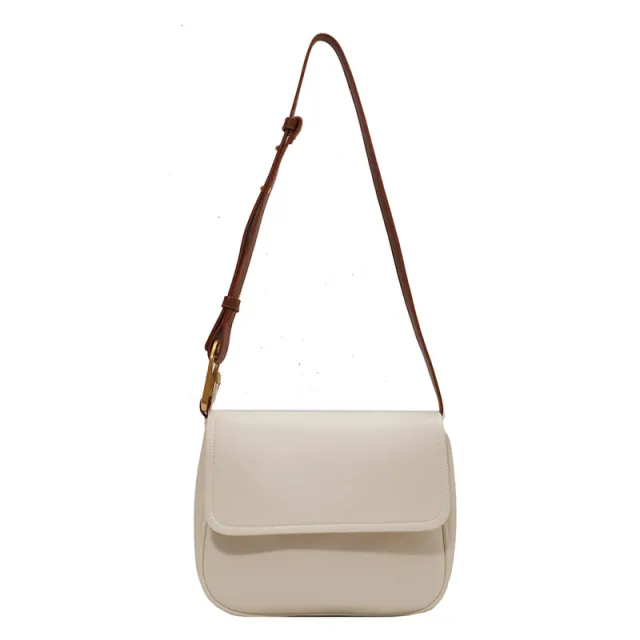 New Casual Simple Fashion One shoulder Diagonal Bag Women Beige - Shop at LoveMi
