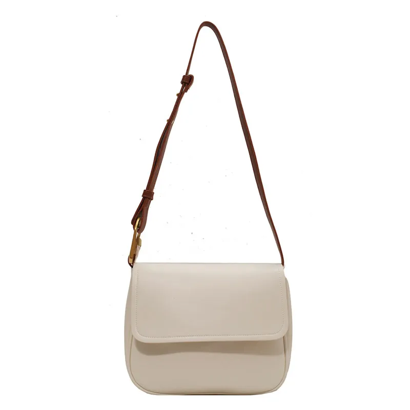 New Casual Simple Fashion One-shoulder Diagonal Bag Women - Beige