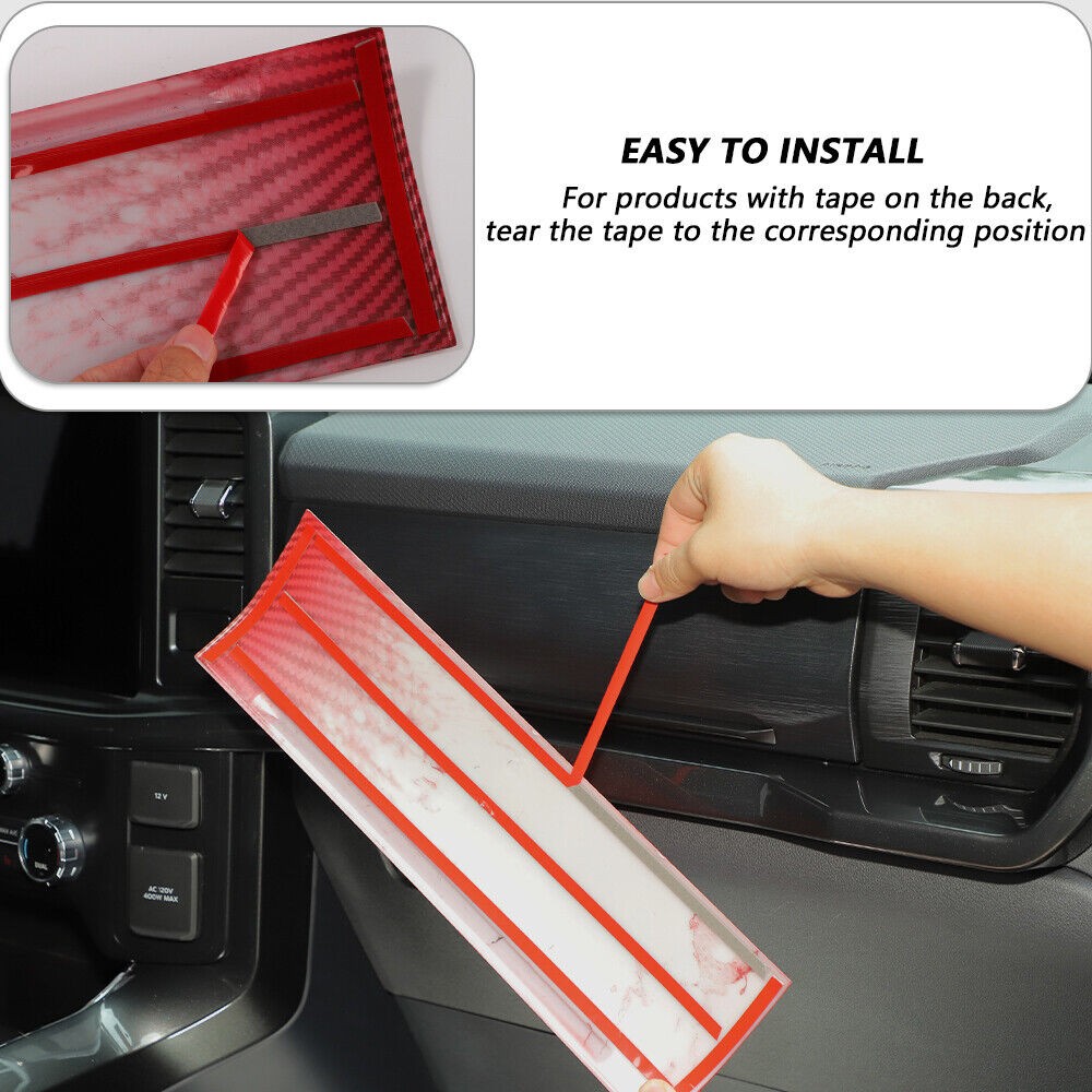 Co-pilot Dashboard Panel Trim Cover F150 - Red Carbon Fiber — foto 4
