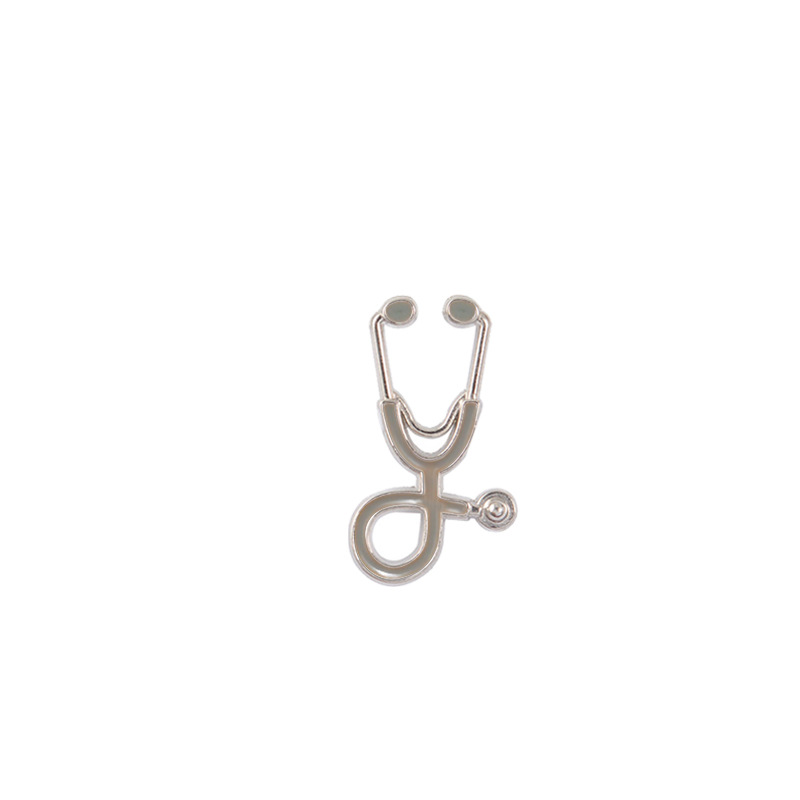 Doctor Who Brooch Cartoon Color Stethoscope Corsage Light Gray With Silver Edges - Shop at LoveMi