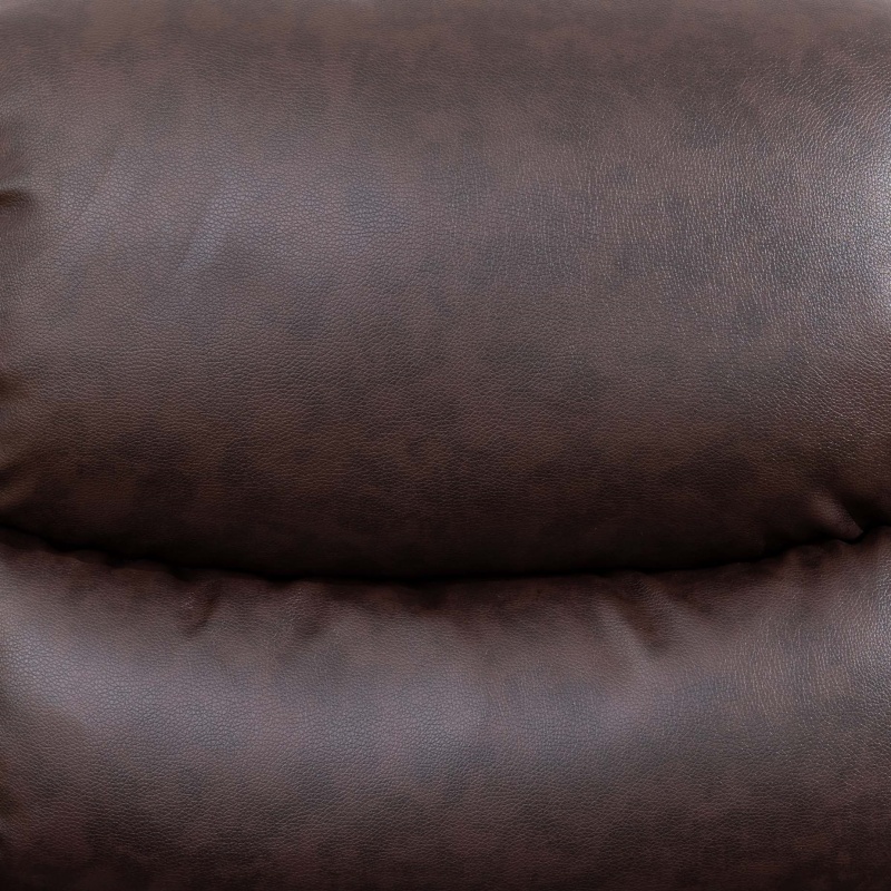 Pickup Only--Brown Faux Synthetic Leather 3-Piece Couch Living Room Sofa Set