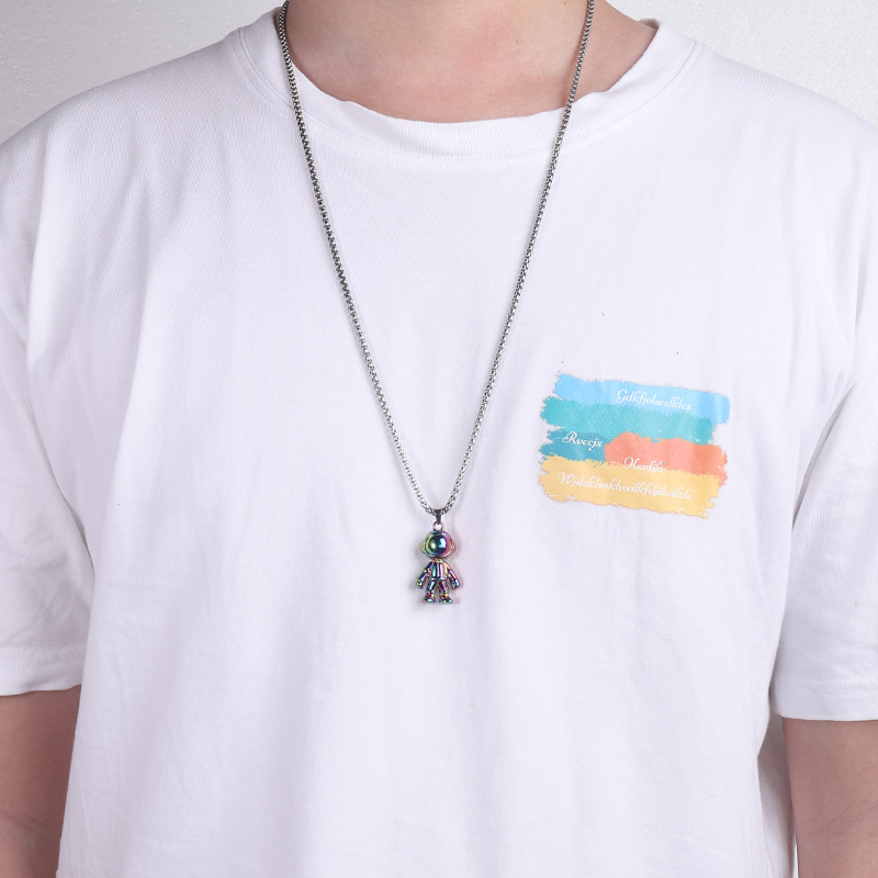 Hip Hop Couple Astronaut Pendant Necklace