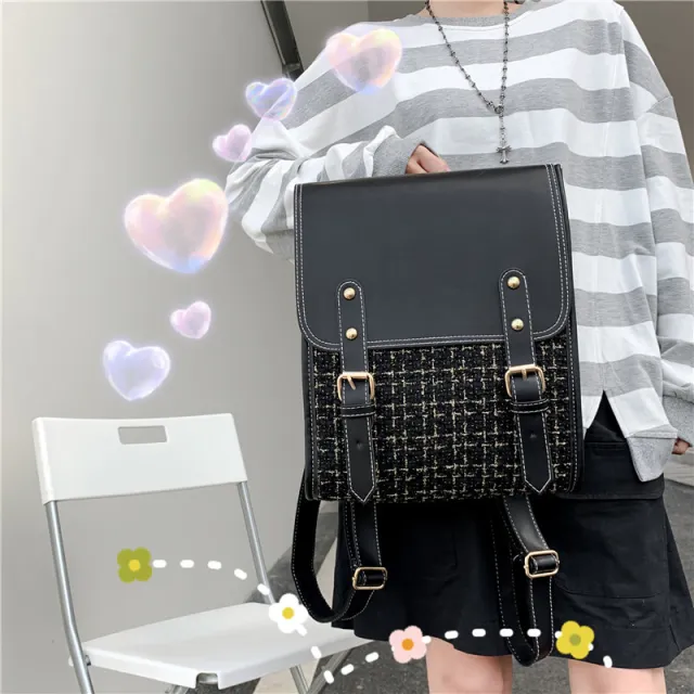 Women's Leather Backpack Large capacity School Bag Black - Shop at LoveMi