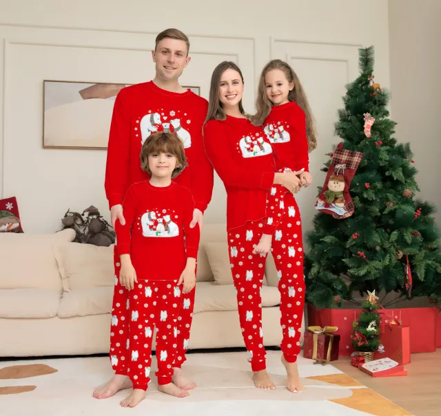 Christmas Family Pajamas Matching Sets Christmas Sleepwear Parent Child Pjs Outfit For Christmas Holiday Xmas Party Red - Shop at LoveMi