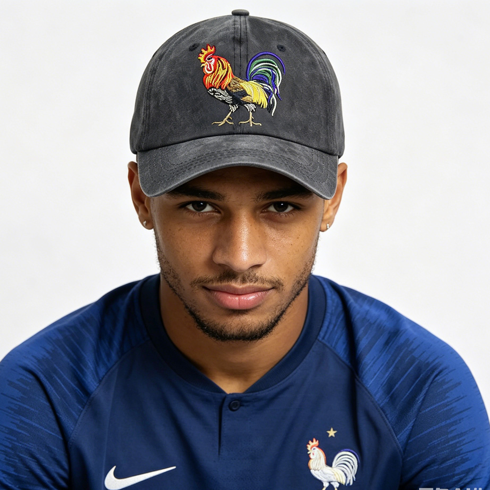 Embroidered Vintage Washed Baseball Cap - France 2026 World Cup Soccer Fan Hat 22 Embroidered Vintage Washed Baseball Cap - France 2026 World Cup Soccer Fan Hat