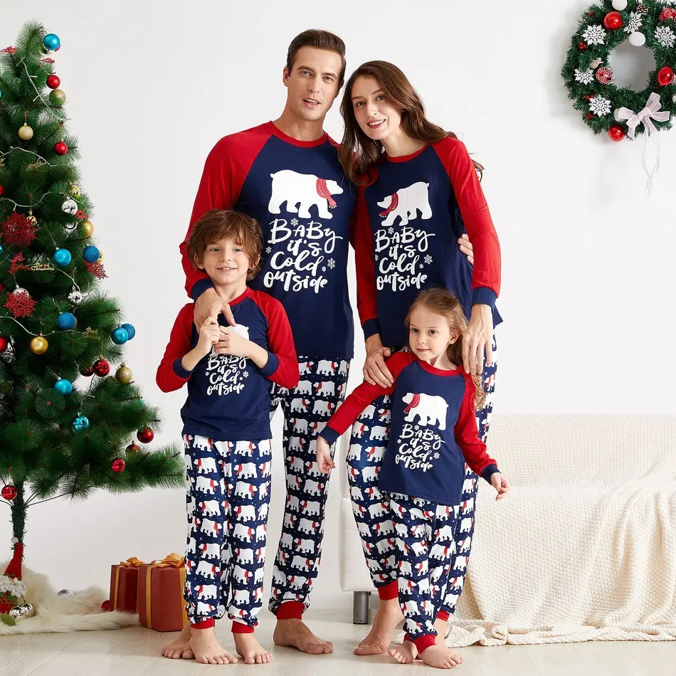 New Christmas Elements Printed Parent-Child Wear Set Family Home