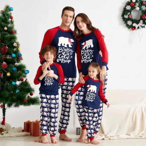 New Christmas Elements Printed Parent-Child Wear Set Family Home