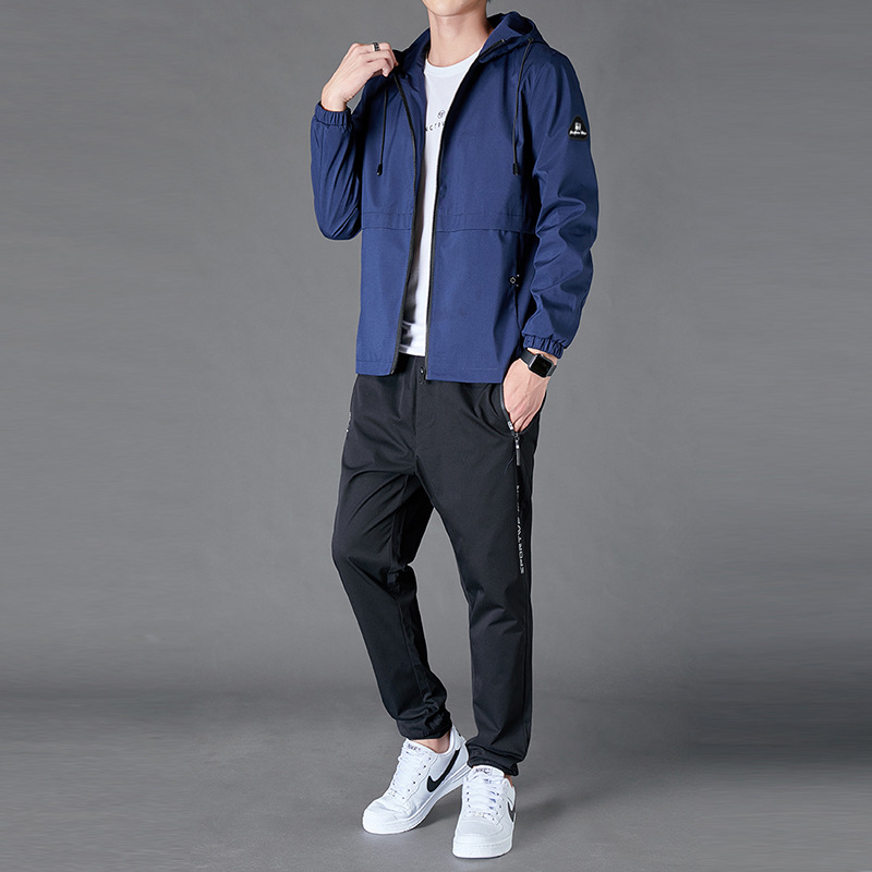 Two Piece Set Of Loose Hooded Jacket And Casual Trousers