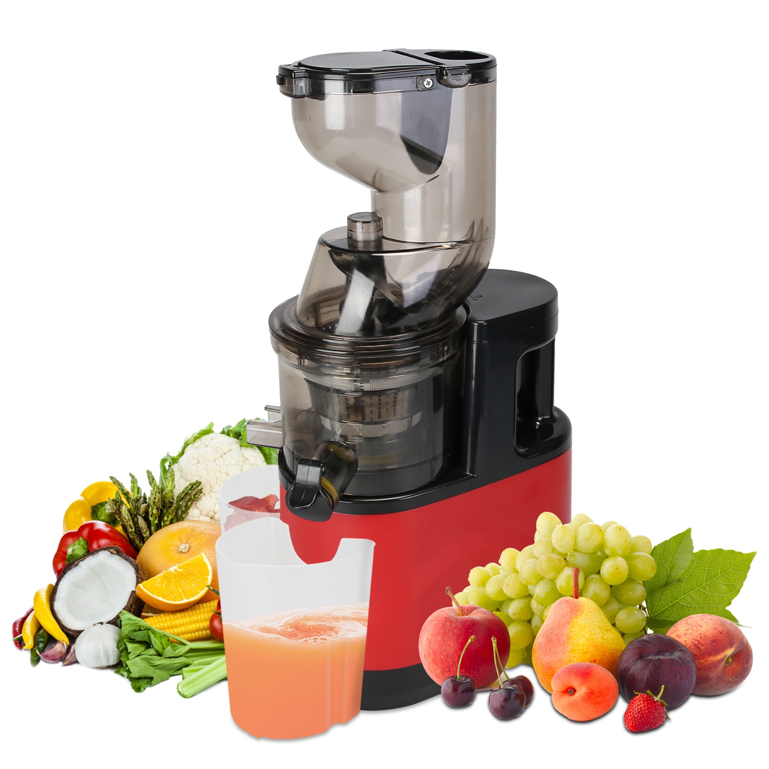1Pc Cold Press Juicer Machine 300W Electric Slow Masticating Juicer For Whole Vegetable And Fruit With Reverse Function 2 Containers Cleaning Brush Clear Marks Easy Cleaning Fedex Shipping — foto 5