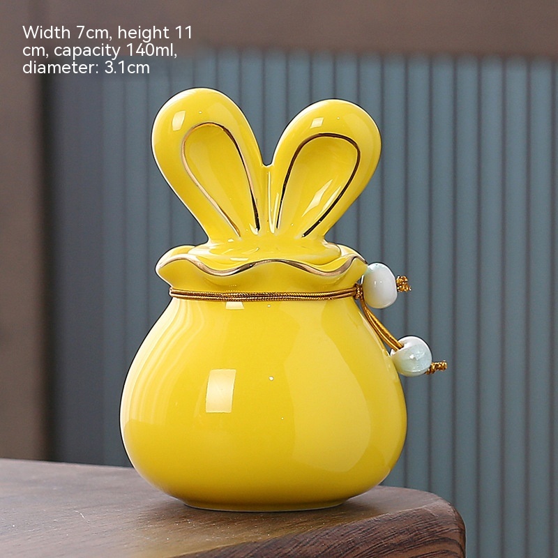 Title 6, Tea Jar Sealed Ceramic Bunny Storage Tank