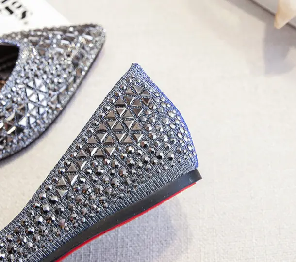 Rhinestone Shoes Women's Full Diamond Flat Bottom
