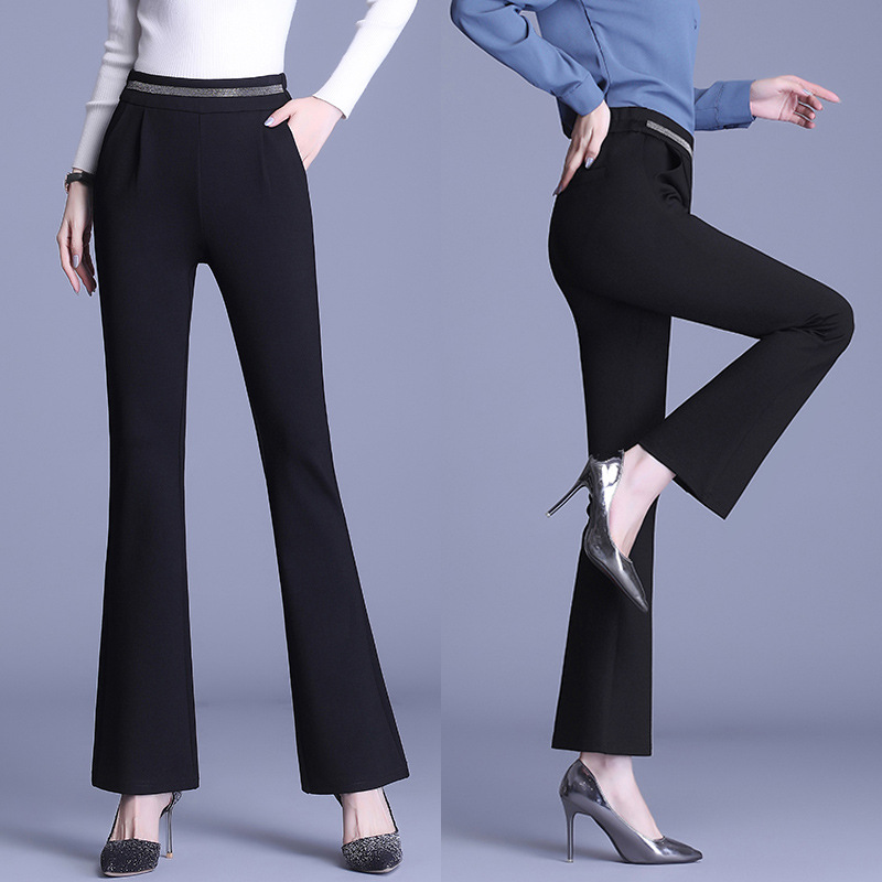 High-Waisted, Loose Elastic Drape, Slimming And High-Casual Bootcut Trousers