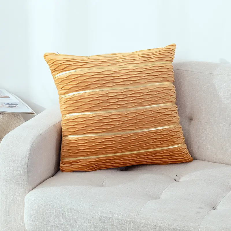 Simple Luxury Striped Velvet Pillow Cover Cushion