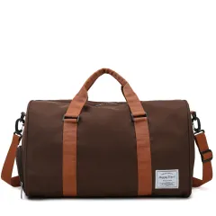 Women Travel Bag Fitness Sports Gym Tote Workout Duffel Bag - Brown - View 1