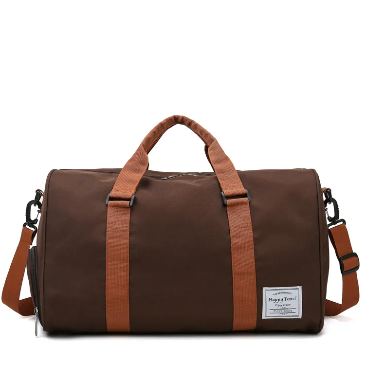 Women Travel Bag Fitness Sports Gym Tote Workout Duffel Bag - Brown