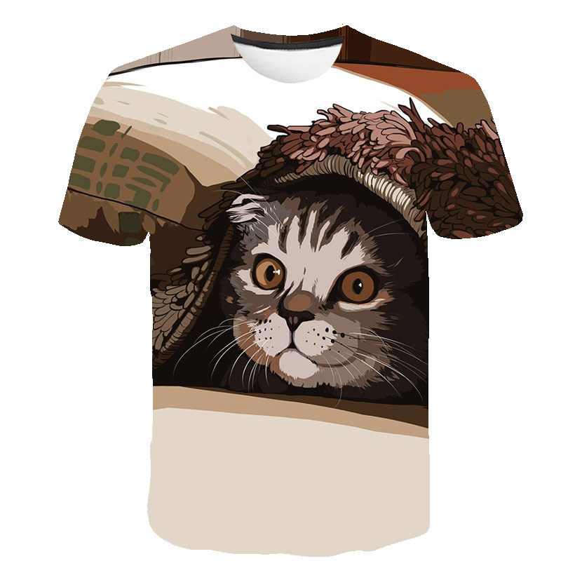 Title 6, Digital Cartoon Print Loose Men T Shirt